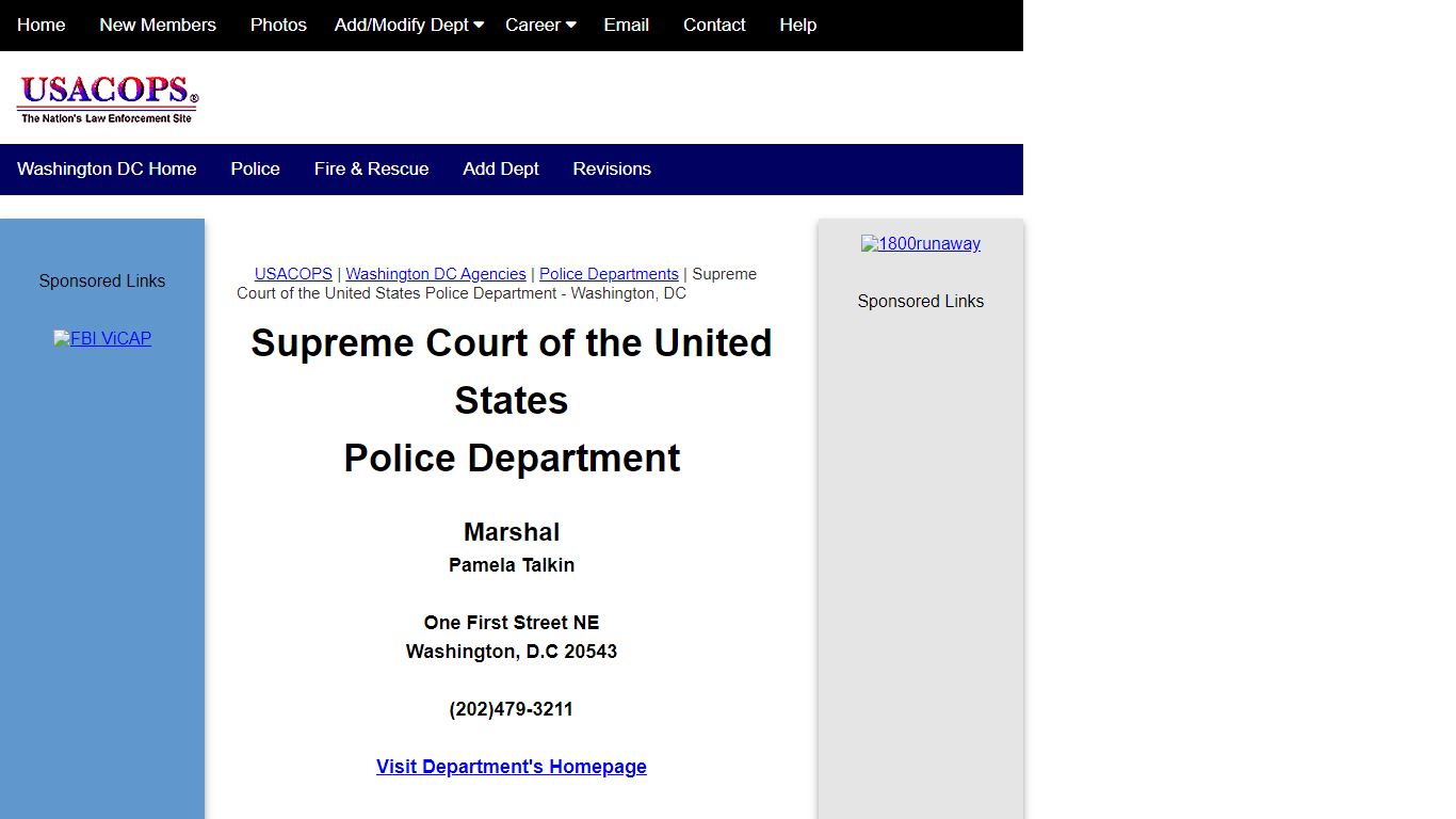 Supreme Court of the United States Police Department in ... - USACOPS